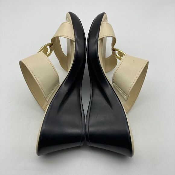 Tuscany by Easy Street Cala Wedge Cream Sandals Size 8M Made in Italy Like New - Picture 7 of 9